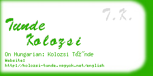 tunde kolozsi business card